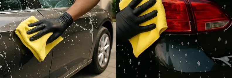 SazUp waterless exterior wash with microfibre cloth